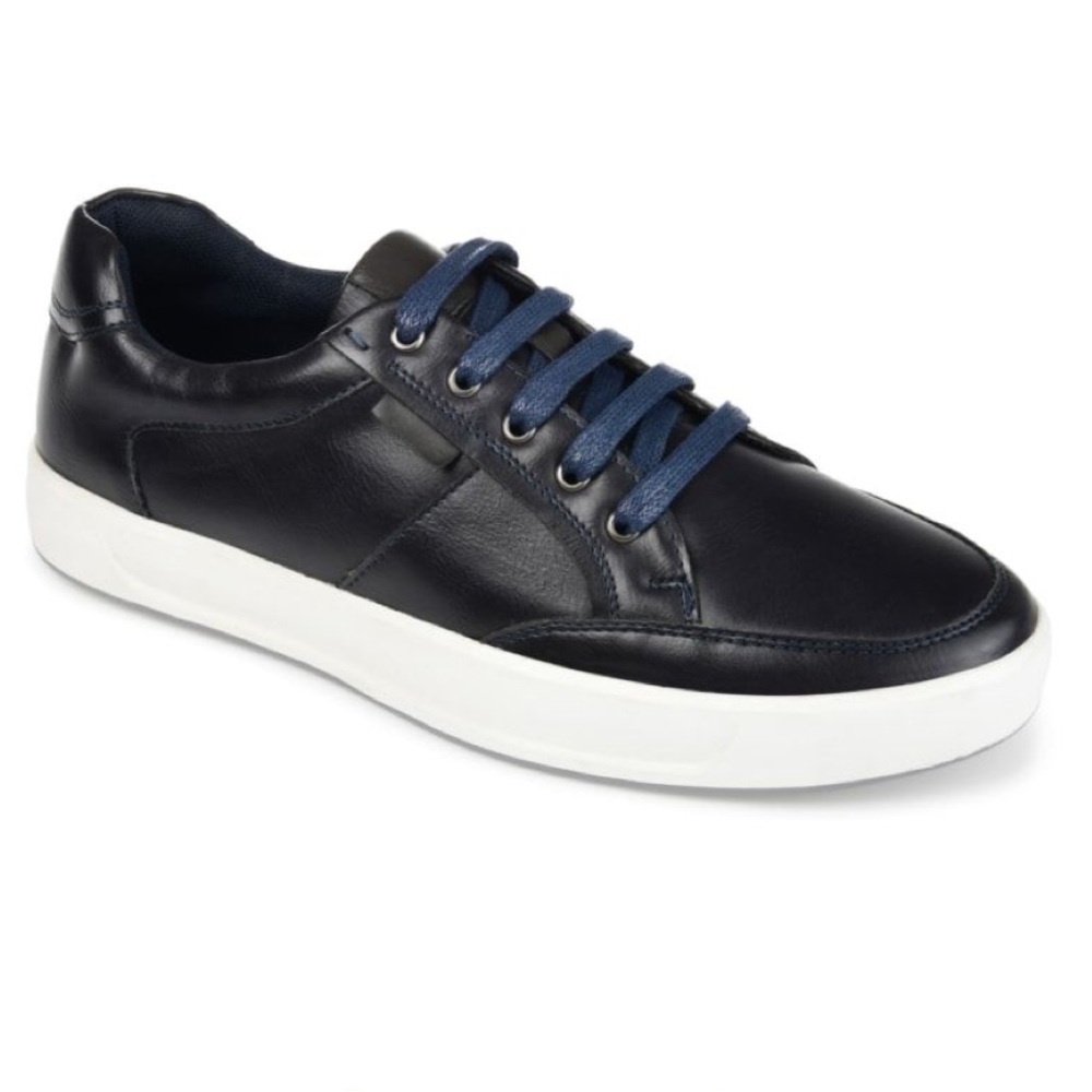 VANCE CO Mens Navy Blue Casual Nelson Basic  lace up Sneakers SZ 8 LIKE NEW